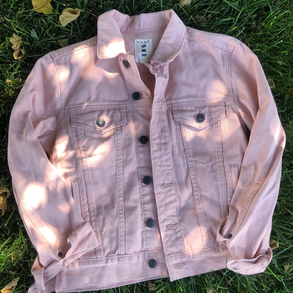 Pink denim jacket